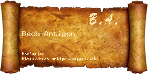 Bech Antigon névjegykártya